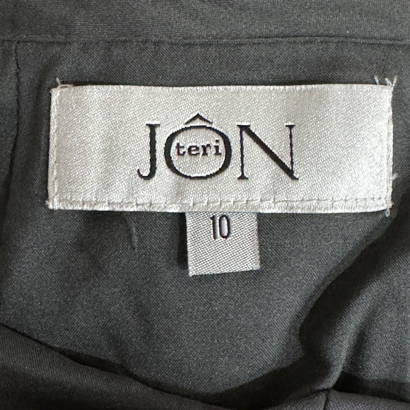 DESIGNER TERI JON WOOL GRAY WATERFALL RUFFLE STRAIGHT PENCIL SKIRT SZ 10 - Picture 4 of 4